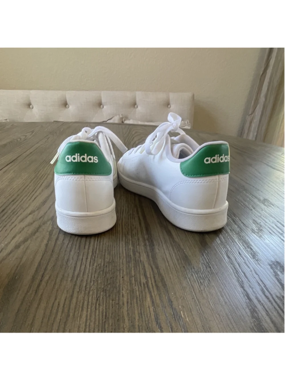 adidas White/Green Low Top Lace-Up Sneakers Solid Casual/Active EF0213 2019